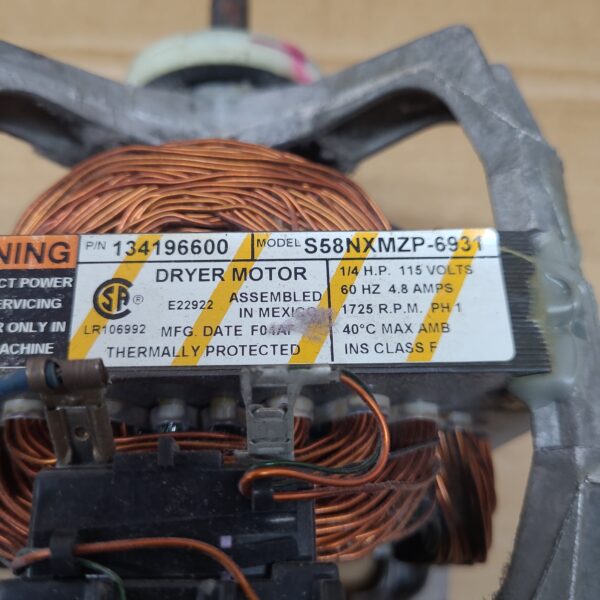 Frigidaire Dryer Motor S58NXMZP-6931 134196600 - Image 4