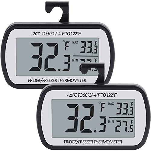 AEVETE Refrigerator Thermometer Digital Fridge Freezer Thermometer 2 Pack - Image 2