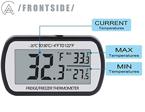 AEVETE Refrigerator Thermometer Digital Fridge Freezer Thermometer 2 Pack - Image 4