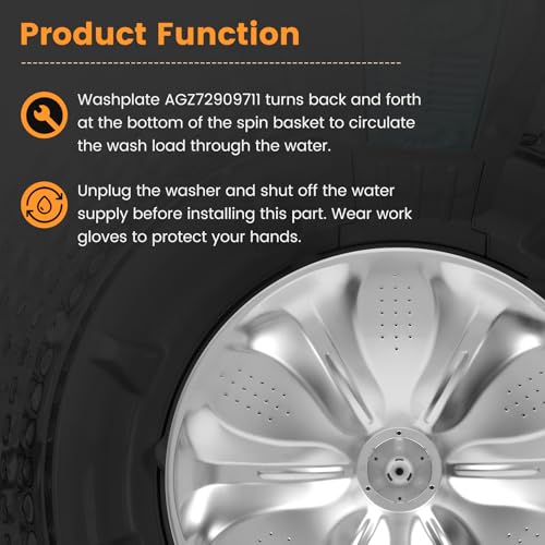 AGZ72909711 Agitator Plate With 5006EA3009B Washer Pulsator Cap Compatible with LG kenmore Sears Washer Replaces AGZ72909702 AGZ72909706 AP6800730 Compatible with WT1501CW WT5270CW WT4870CW WT7300CW - Image 6