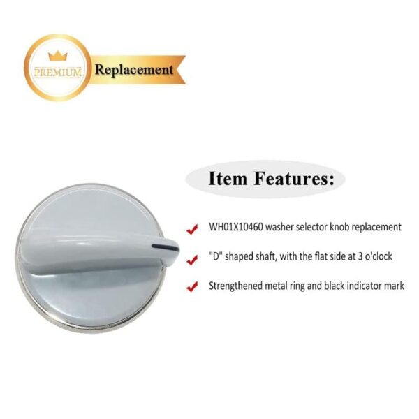 WH01X10462 Dryer Control Knob with Reinforced Metal Ring-2Pack Replacement - Image 7