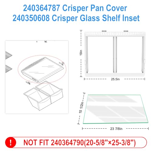 UPGRADED 240364787 Refrigerator Crisper Drawer Cover with 240350608 Crisper Glass Replacement Compatible with Frigidaire kenmore Refrigerator Drawer Replacement, Fridge Crisper Pan Drawer Cover - Image 6