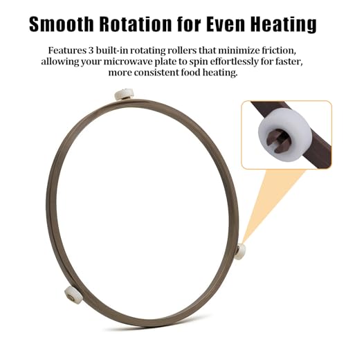 Microwave Turntable Ring Replacement 7.4-Inch Microwave Oven Spinner Replacement Parts with 3 Smooth Rollers Universal Fit for Most Microwaves - Image 6