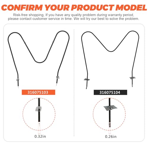 【𝟮𝟬𝟮𝟲 𝗨𝗽𝗴𝗿𝗮𝗱𝗲𝗱】316075103 Oven Bake Heating Element for Electric Ranges Stoves Replacement for Frigidaire Kenmore 790 Replaces 316075102 PS438018 AP2125026 FEF366EMD FEF366ECD by Beaquicy - Image 6