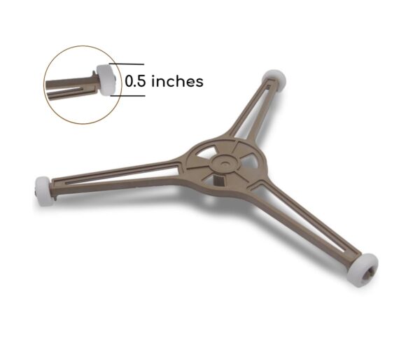 1-Pack Microwave Oven Flat Turntable Ring Roller Glass Plate Tray Triple Arm Rotating Support Holder with Wheels Rotating Ring Roller Replacement Arm - Length 3.54" / 9 cm Microwave Plate Replacement - Image 7