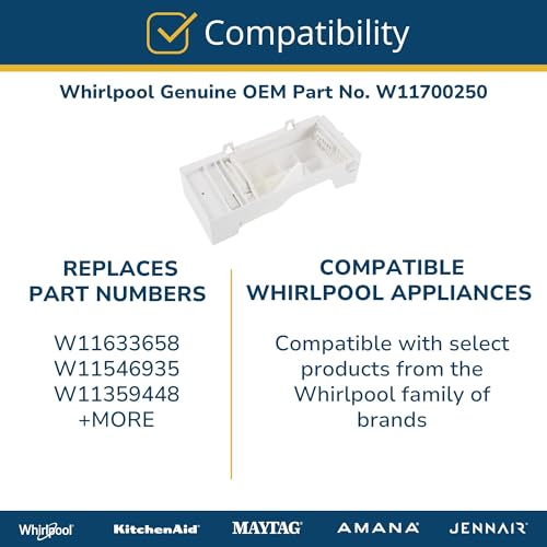 Whirlpool W11700250 Genuine OEM Refrigerator Ice Maker Assembly Replacement Part - Replaces W11546935 and W11633658 - Image 6