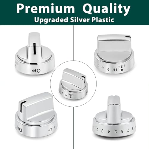 Anniparts WB03X24818 KIP 5G92 Stove Knobs Cooktop Replacement Parts for GE Range Cooktop Oven Knob Adora JGB700SEJ4SS Gas Stove Top Knob JGB735SP1SS JGB700SEJ1SS Surface Burner Control Knobs 5 Pcs - Image 8
