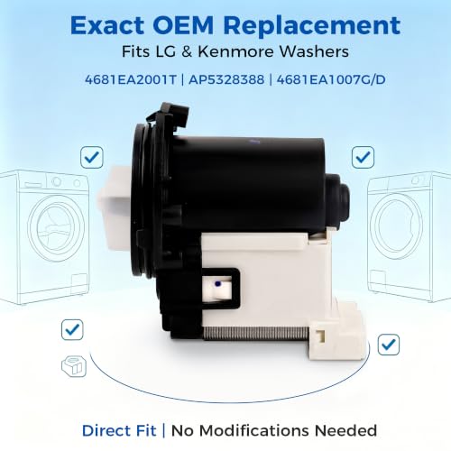 OEM 4681EA2001T Washer Drain Pump for LG - Image 6