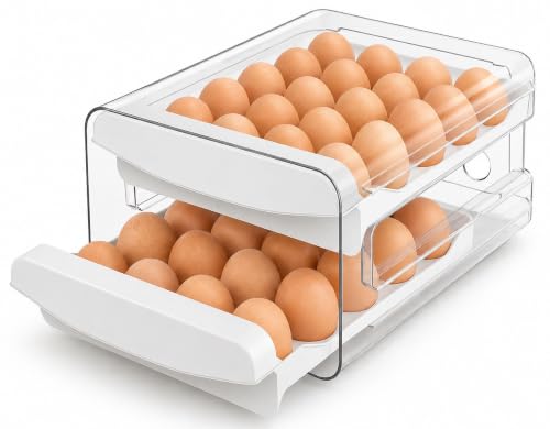 Zagtag Egg Holder for Fridge, 40-Egg Refrigerator Organizer with Drawers - Image 2