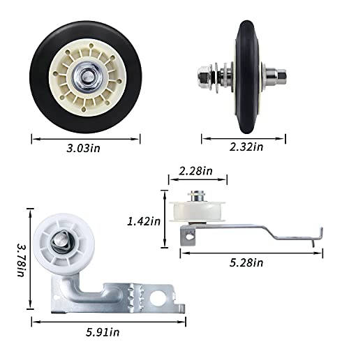 Upgraded Dryer Repair Kit Dryer Roller Kit for LG Kenmore Dryers Includes 4581EL2002C Dryer Drum Roller Assembly 4400EL2001A Dryer Belt and 4561EL3002A Dryer Idler Pulley, Pictures 6, 7 are Fit Models - Image 4