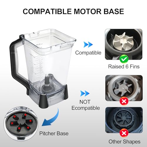 Replacement Pitcher for Ninja Blender 72OZ XL Cups Replacement, Replacement Parts Accessories Vaso de Licuadora Ninja for Blender BL610, BL610BRN, BL610C, BL710WM, CO610B, CO650B, CT610 ect. - Image 8