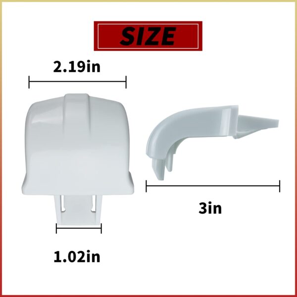 WR2X8345 Refrigerator Door Shelf Retainer Bar Support End Cap Replacement part - Pack of 2 Compatible With GE Hotpoint Refrigerator Replaces PS298977 WR02X8345 AP2060073 AH298977 WR2X7617 - Image 7