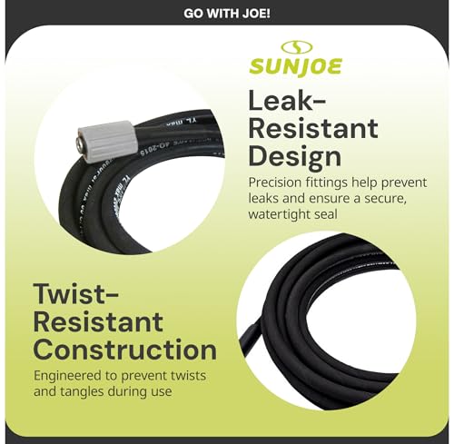 Sun Joe SPX3000-33 Replacement Pressure Washer Hose for SPX3000 Series, SPX3200, SPX3500, SPX4000 Series, SPX4004-MAX, SPX4500, and SPX4600 Series, Manufacturer Original - Image 8