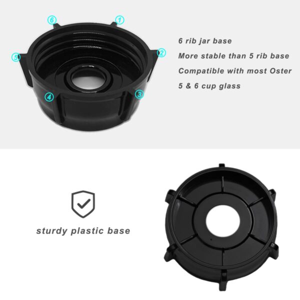 for Oster Blender Replacement Parts Blender Ice Blade with Jar Base Cap and Two Rubber O Ring Seal Gasket Accessory Refresh Kit - Image 5