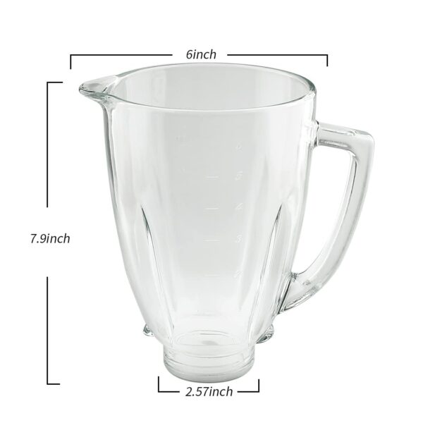 Joyparts Replacement parts 6-Cup Glass Jar With Blade, Compatible with Oster Blenders - Image 6