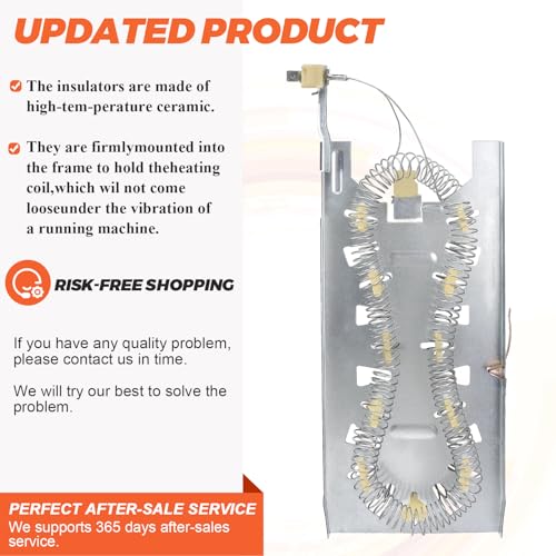 2026 UPGRADE 3387747 WP3387747 W11344457 Dryer Heating Element by Beaquicy Suitable for Whirlpool Kenmore elite he4/90 series heating element medc700vw0, 110.82822101, gew9200lw1, gew9250pl0, etc - Image 6