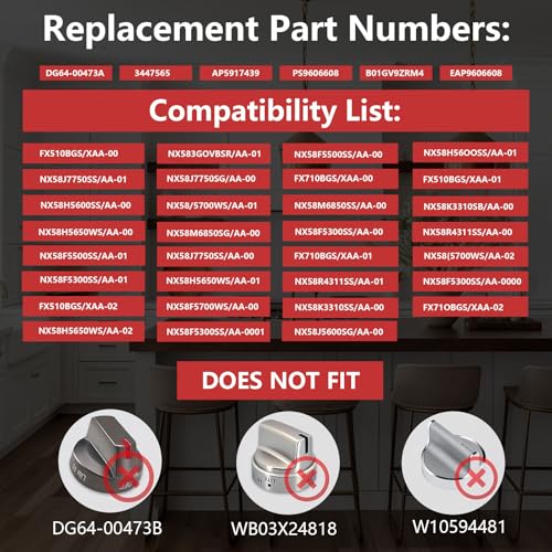 DG64-00473A for Samsung Stove Knob Replacement, with Upgraded Stainless Steel Reinforced, Replacement for Samsung Gas Range/Oven/Stove - Image 4