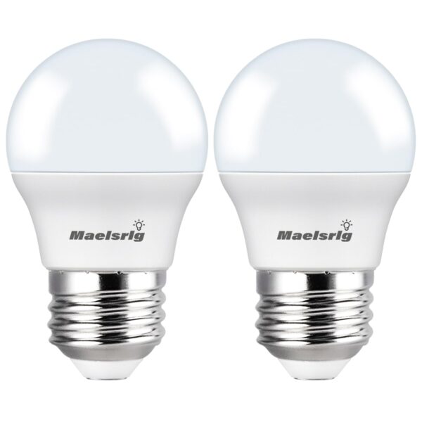 Maelsrlg 40 Watt Equivalent Refrigerator Light Bulb, 90+CRI, 5W 600LM Fridge Bulb 5000K Daylight, Waterproof A15 E26 Base, 25,000Hrs Lifespan for Freezer Frigidaire Replacement, 2-Pack