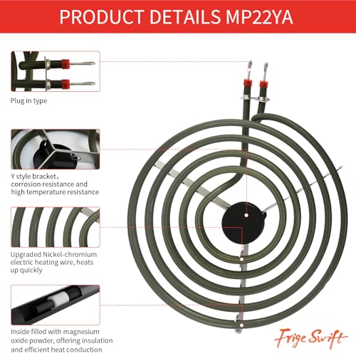 MP22YA Electric Range Burner Element Unit Set 2 pcs MP15YA 6" & MP21YA 8" - Image 4