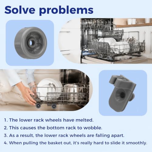 8 Pack WD35X21041 Dishwasher Wheels Lower Dishrack Roller Axle Kit Compatible with GE Dishwashers Replaces WD12X10136 WD12X10277 WD12X10261 WD12X10107 - Image 5