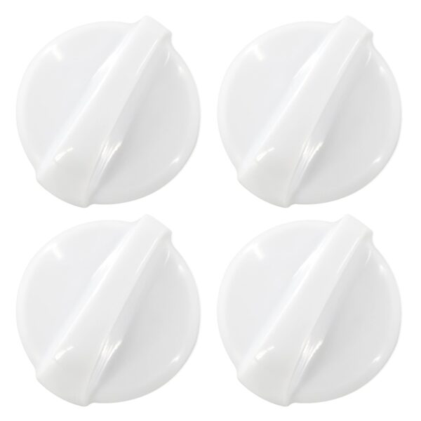 GYOFFULL 4 Pack WB03T10282 Stove Knob White Gas Oven Range Control Assembly