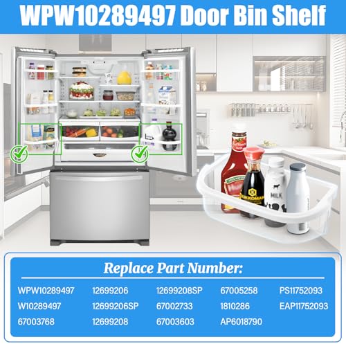 UPGRADED WPW10289497 Refrigerator Door Bin Replacement Compatible with Whirlpool Refrigerator Door Shelf Bin W10289497 WRF535SMBM00 WRF535SWHV WRF535SWHZ KRFF305ESS KitchenAid Kenmore Door Shelf - Image 8