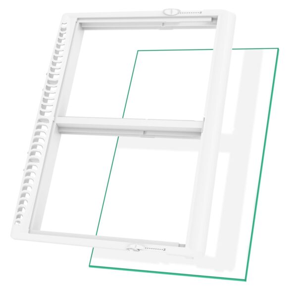 UPGRADED 240364787 Refrigerator Crisper Drawer Cover with 240350608 Crisper Glass Replacement Compatible with Frigidaire kenmore Refrigerator Drawer Replacement, Fridge Crisper Pan Drawer Cover