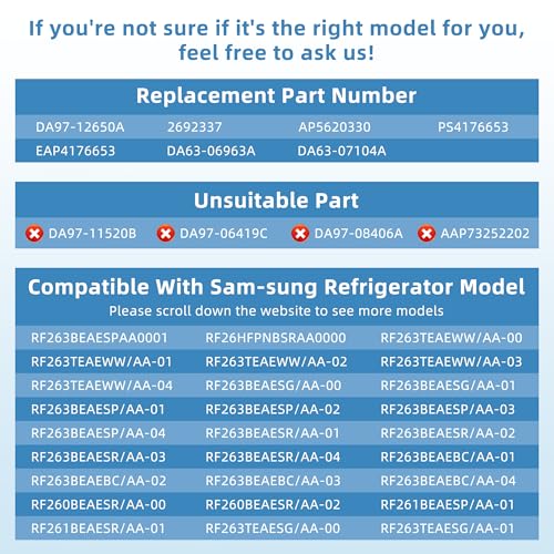 DA97-12650A, DA63-06963A, DA63-07104A (Right Side) Refrigerator Door Shelf Bin Basket Compatible With Sam-sung Refrigerator RF260, RF261, RF263beaesr Door Shelves - By Fetechmate - Image 8