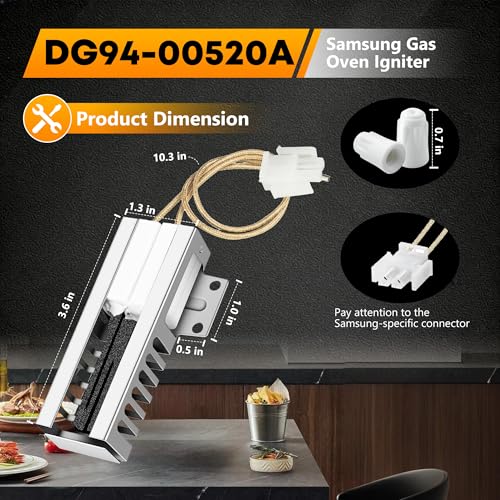DG94-00520A Oven Igniter for Samsung NX58H5600SS NX60A6511SS NX58H9500WS - Image 4