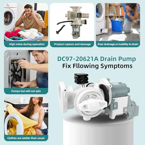 DC97-20621A DC31-00187A DC97-20621C Drain Pump Assembly for Samsung Washer,Replace PX3516-01 DC97-17999N WF45R6300AV/US WF45B6300AP/US WF45M5500AP/A5 WF45R6100AP/US WF45R6300AW/US AP6807020 PS12592830 - Image 7