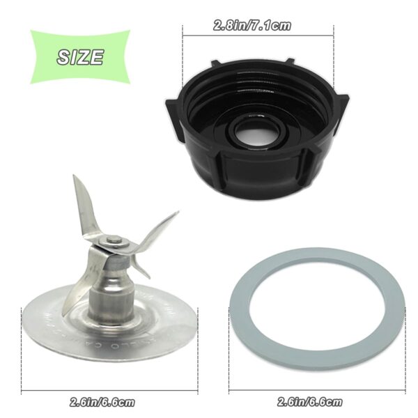 for Oster Blender Replacement Parts Blender Ice Crusher Blade with Jar Base Cap and Two Rubber O Ring Sealing Ring Gasket, Compatible with Oster Osterizer Blenders Accessories - Image 5