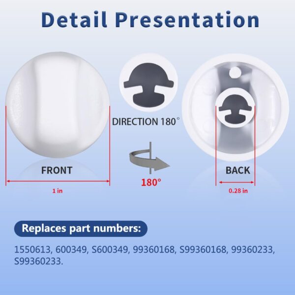 Reyhoar Upgraded 2Pcs S600349 Range Hood Knob, S99360233 Vent Hood Fan Control Knob Replacement Part fit for Broan Nutone, White - Image 5