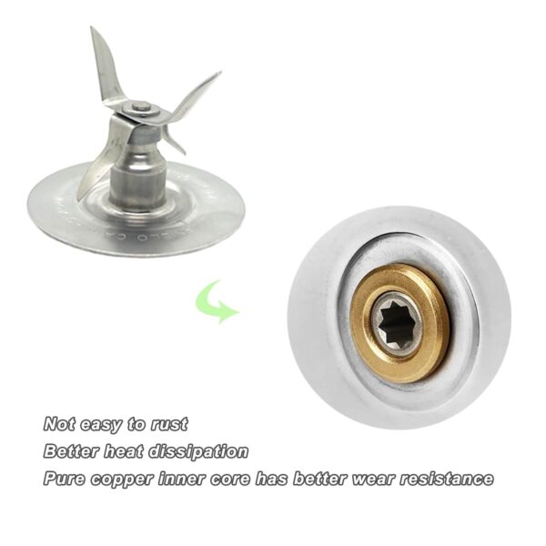 for Oster Blender Replacement Parts Kit - Ice Crusher Blade with Jar Base Cap, Coupling Stud Slinger Pin & 4 Rubber O Ring Sealing Gaskets - Image 4