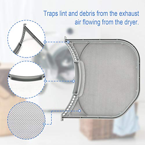 ADQ56656401 Dryer Lint Filter Upgraded Stainless Steel Mesh Screen for LG ADQ566564 and Ken-more Elite Dryer Lint Screen Replacement with Clothes Dryer Lint Vent Trap Cleaner Brush Part #PS3531962 - Image 6