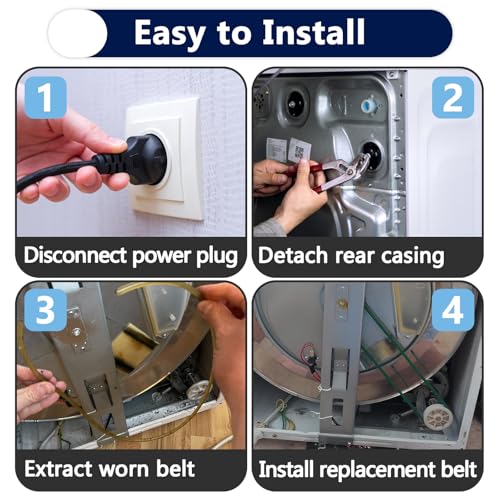 2Pcs PAN725SF Dryer Belt, Seamless Dryer Blower Fan Belt Mini, Compatible with 1.5 Cu.ft Mini Compact for Panda and Aluminus MOCO2 Dryer - Image 8