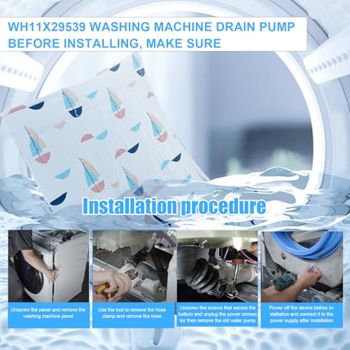WH11X29539 WH11X39237 Drain Pump & Filter Assembly for GE Washers - Image 8