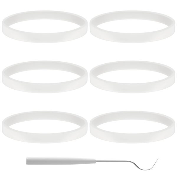 6 PCS Rubber Gaskets 10cm Sealing Gaskets White O-Ring Replacement Parts for Ninja Blender BL480 BL680 BL910 CT680 - Image 5
