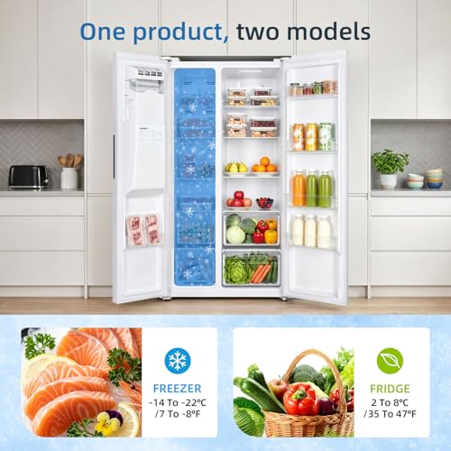 Antarctic Star 18.1 Cu.Ft 2 Door Freezer Refrigerator,with Ice making and water dispenser,powerful LED light,for Kitchen,Dorm and Office,Silver - Image 6
