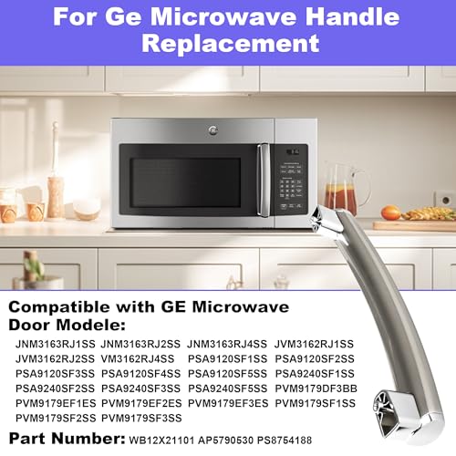 WB15X21101 for GE Microwave Handle Replacement: WB15X21101 Microwave Door Handle for General Electric Microwave JNM3163RJ3SS, PSA9120SF1SS - Upgraded ABS Plastic for Ge Microwave Replacement Parts - Image 8