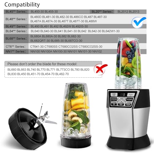 7 Fins Blender Blade Replacement Parts 2pcs Compatible with Ninja Blender Top Lid Accessories for Ninja Auto iQ BL682-30 BL642-30 BL450-30 BL482-30 BL687CO-30 ect. - Image 7