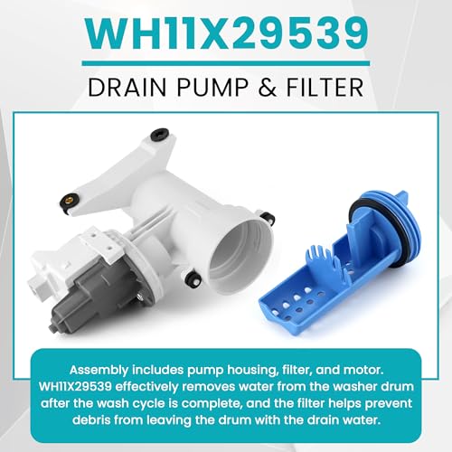 WH11X29539 WH11X39237 Washer Drain Pump and Filter Fit for G-E Washers - Image 8