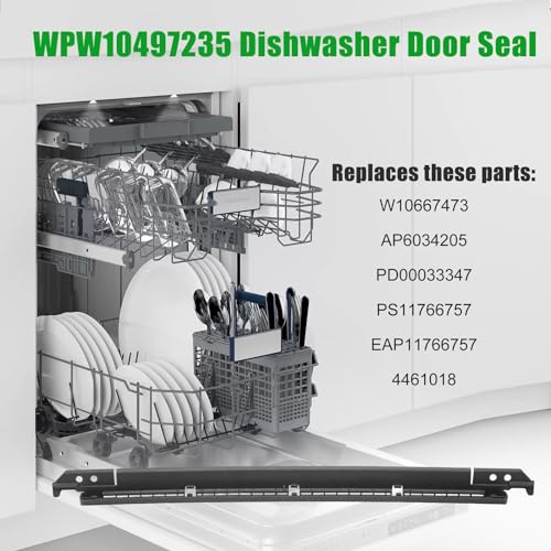 W10909089 AP6034205 Dishwasher Lower Door Seal - Compatible with Whirlpool, Admiral, Amana, Crosley, Estate, Jenn-Air, Kenmore, Sears, Kirkland, Kitchen Aid, Magic Chef, Maytag, Roper - Image 8