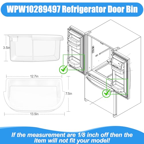 UPGRADED WPW10289497 Refrigerator Door Bin Replacement Compatible with Whirlpool Refrigerator Door Shelf Bin W10289497 WRF535SMBM00 WRF535SWHV WRF535SWHZ KRFF305ESS KitchenAid Kenmore Door Shelf - Image 4
