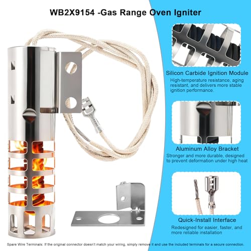 WB2X9154 Oven Igniter Compatible with GE Round Gas Range Igniter Replacement Parts WB13K10027 WB13K3 PS243425 AP2014008 - Image 8