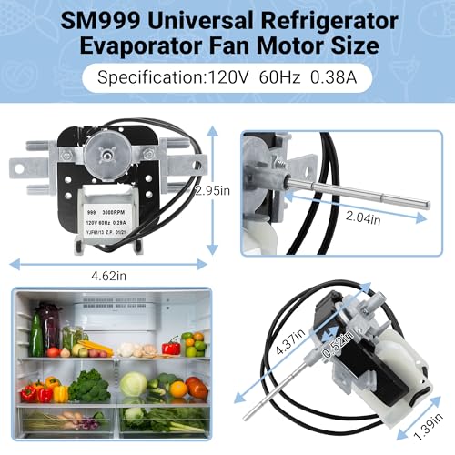 AMI PARTS SM999 Universal Refrigerator Evaporator Fan Motor - Image 3