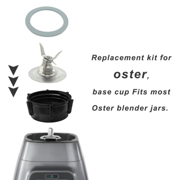 for Oster Blender Replacement Parts Blender Ice Crusher Blade with Jar Base Cap Coupling Stud Slinger Pin and 2 Rubber O Ring Sealing Ring Gasket - Image 3