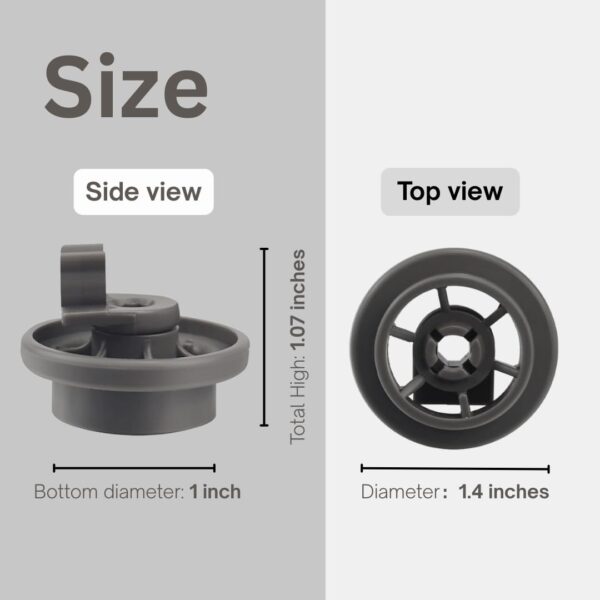 Dishwasher Lower Rack Wheels for LG Replacement Parts, 4 Pcs Dishrack Roller Compatible with LG Dishwasher Replaces 4581DD3003B/C 4581DD9002B 1372292 AP4437752 EA3523051 AH3523051 PS3523051 - Image 5