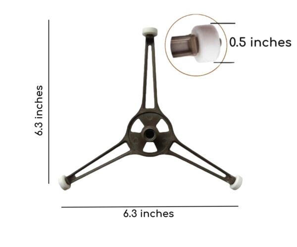 1-Pack Microwave Oven Flat Turntable Ring Roller Glass Plate Tray Triple Arm Rotating Support Holder with Wheels Rotating Ring Roller Replacement Arm - Length 3.54" / 9 cm Microwave Plate Replacement - Image 5