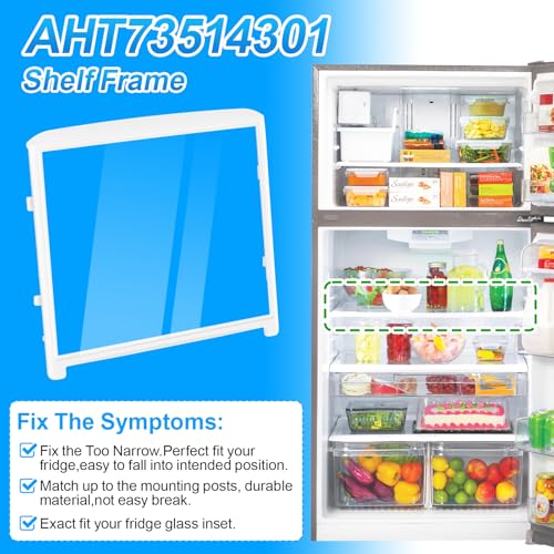 UPGRADED AHT73514301 Glass Shelf Compatible with LG Refrigerator Glass Shelf PS7788910 Kenmore LG Refrigerator Shelf Replacement LTCS20030S LTCS20020S LTCS20220B LTCS20020W LTCS20220S LG Fridge Shelf - Image 8