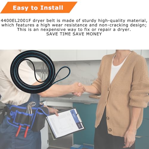 (𝟐𝟎𝟐𝟔 𝐍𝐄𝐖)4400EL2001F Dryer Drum Belt Compatible With Kenmore GE LG Dryer Replacement Part 4400EL2001A 4400EL2001C 4400EL2001E AP5972814 PS11705916 EAP11705916 - Image 7